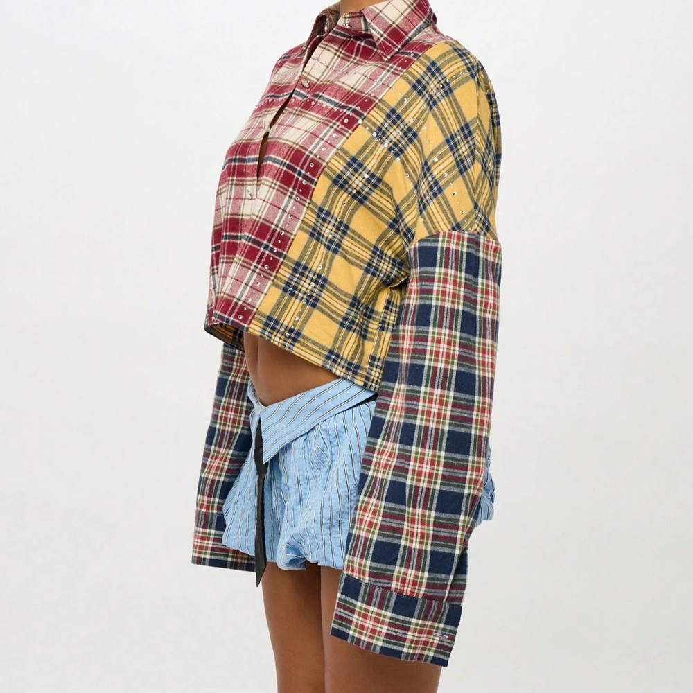 Missguided Oversized Cropped Button Down Shirt - Picture 6 of 6